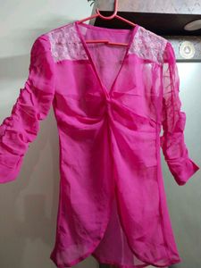 Trendy unique Pink Twisted Shrug