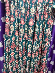 Boho Print Teal ethnic gown