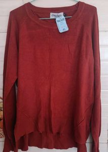 Rust Colored Long Sleeve Knit Top