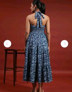 Floral Halter Neck Midi Dress