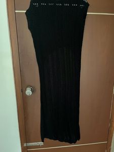 Shimmer Crochet Wool Tunic Top For Women