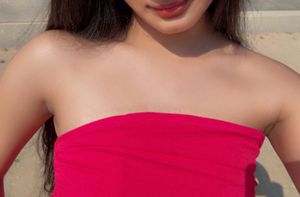 Solid Ruched Bust Ruffle Tube Dress In Pink