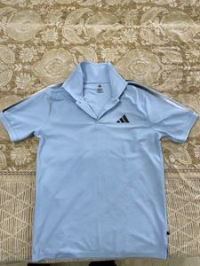 Adidas Men's Light Blue polo t-shirt 👕 size - m
