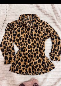 Leopard Print Button-Up Shirt