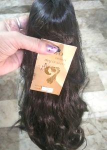 Black long Hair Wig attached Clutch