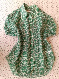 Green Floral Print top for women