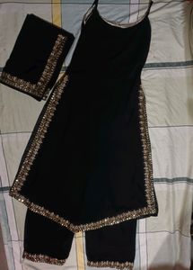 Black NairaCut Kurti Set