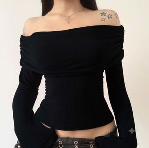 Off shoulder black sweater