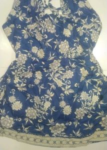 Floral Print back with lace kurti
