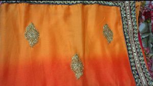 Orange Ombre Embroidered Saree