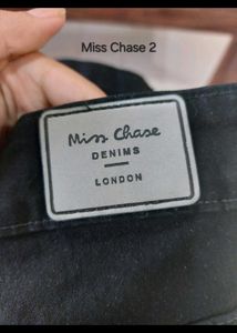 Black stretch flared denim jeans pants