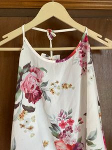 Floral Print bow back Top