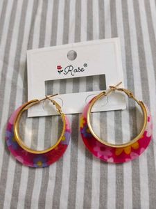 Floral Hoop Earrings