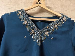 5 Elegant Teal Embroidered Kurta Sets