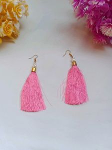 Silk Thread Tassel Earrings