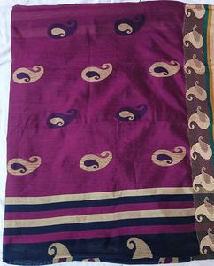 Elegant Purple Saree with Paisley Border