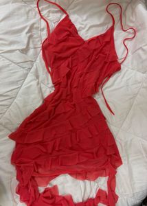 Chic Ruffled Halter Neck Dress