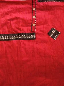 Red Kurta fabric(top only)
