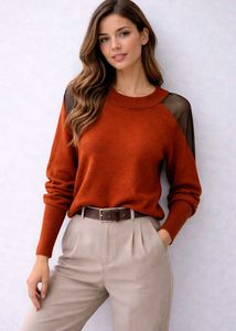 Chic Rust-Colored Pullover Sweater