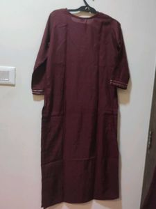 Maroon Embroidered Kurta Set