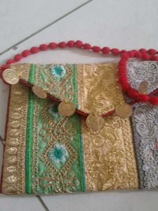 Embroidered Clutch with Coin Detail