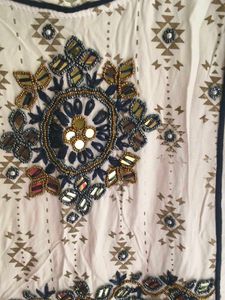 Embellished White Kurta