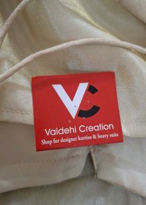 Elegant beige Palazzo Pants with kurti set