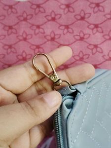 227.Light Blue Quilted Crossbody Bag
