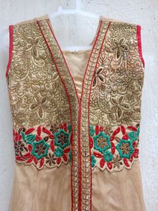 Gold Embroidered Anarkali Kurti