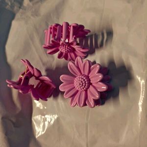 Cute Pink Daisy Claw Clips (Set of 3)