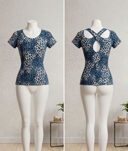Leopard Print Criss-Cross Back Top