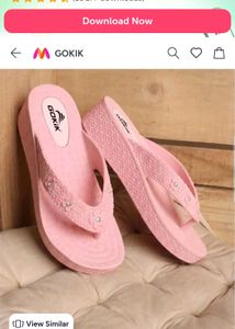 Unused Pink Flip-Flops with Diamonds