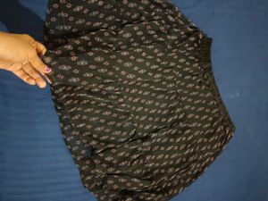 Boho Print Black Skirt