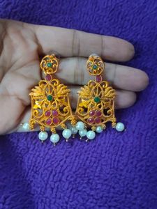 Copper Base Long South Indian Jewellery Set.