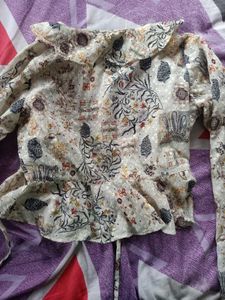 Boho Floral Tie-Front Crop Top