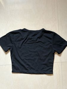 Black "Just a Girl" Cropped Tee
