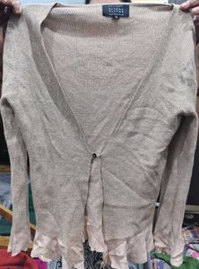 Sparkly Ruffle Trim Cardigan