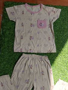 Cute Bear Print Pajama Set