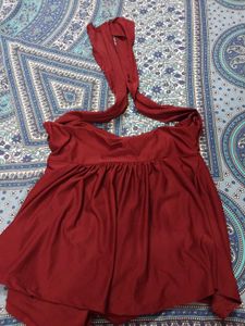 Chic Burgundy Halter Neck Top