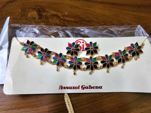 Colorful Floral Necklace and Earring Set