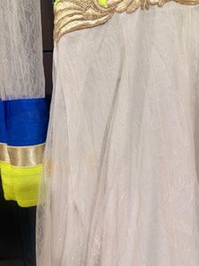 Women's Bright Neon &amp; White Kurta Set