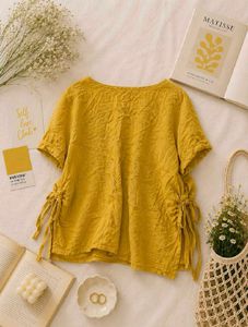 Boho Yellow Linen Blend Top