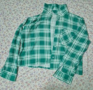 Green Plaid Long Sleeve Shirt