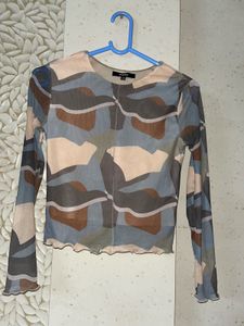 westside nuon Printed Mesh Top