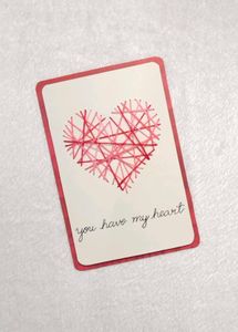 Handmade String Art Heart Card