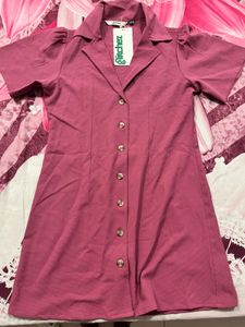 New With Tag - Pink Button-Down Dress