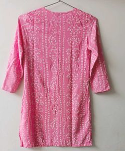 Pink Bandhani Print Kurta