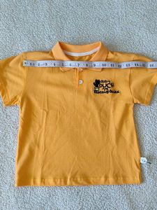 Cute Orange Polo Shirt with Cactus Graphic