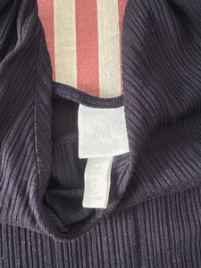 Navy Blue Ribbed Tank Top with Knot Straps