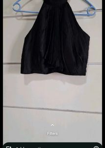 Elegant Black Halter Neck Top with ready to wear s